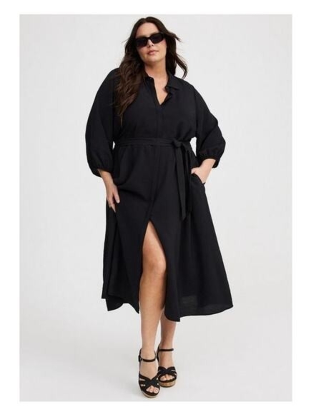 Torrid Midi Hammered Rayom Button Front Shirt Dress Sz 2 Nwt